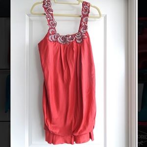 BCBG Size 2 silk dress with embroidery